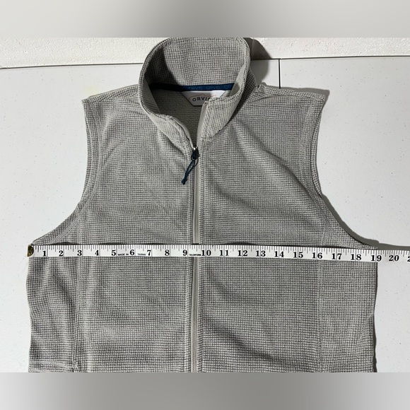Orvis Stretch Fleece Full Zip Vest Women’s Small Gray Gingham Active Fit B1 - Picture 9 of 11